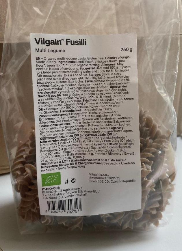 Fotografie - Fusilli Multi Legume Vilgain