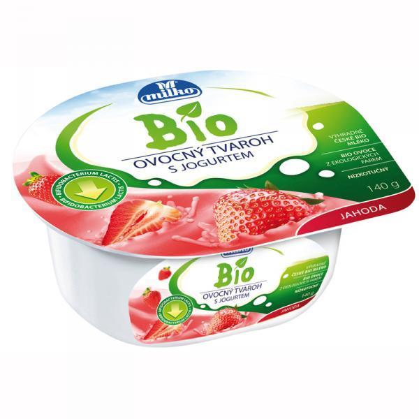 Fotografie - Bio ovocný tvaroh s jogurtem jahoda Milko