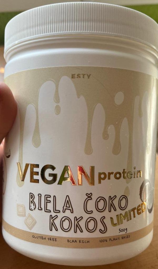 Fotografie - Vegan protein biela čoko kokos Esty