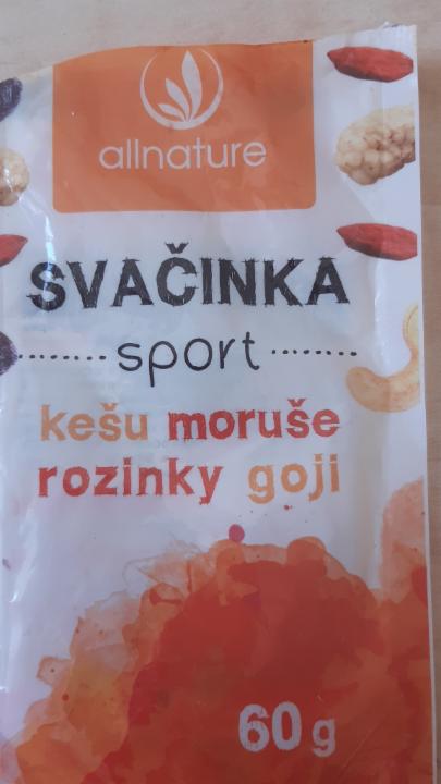 Fotografie - Svačinka Sport kešu moruše rozinky goji Allnature