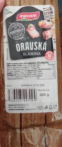 Fotografie - Oravská slanina 93% Mecom