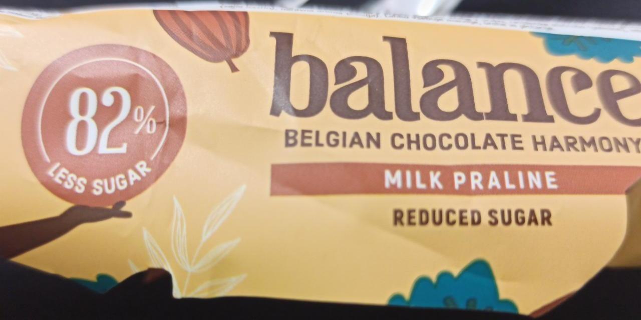 Fotografie - 82% less sugar Belgian Chocolate Harmony Milk Praline Balance