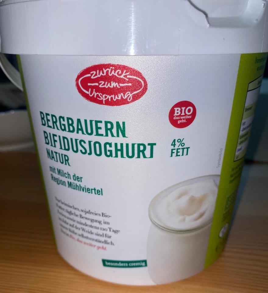 Fotografie - Bergbauern Bifidusjoghurt Natur 4% fett Zurück zum Ursprung