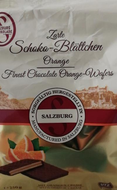 Fotografie - Zarte Schoko-Blättchen Orange, Finest Chocolate Orange - Wafers