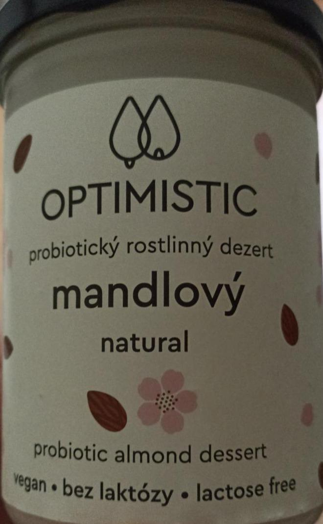 Fotografie - Probiotický rostlinný dezert mandlový natural Optimistic