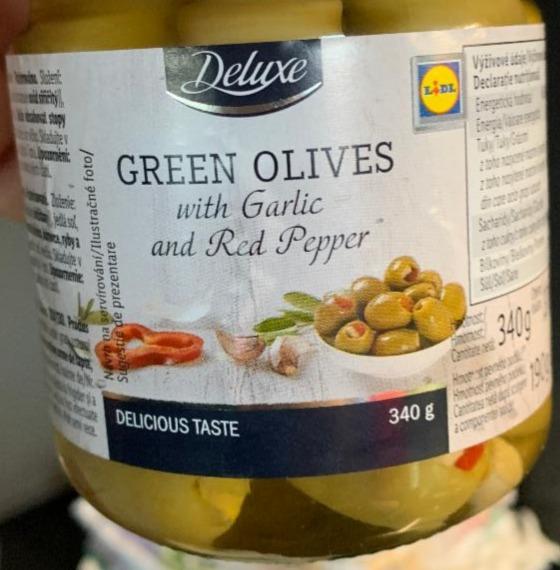 Fotografie - Green olives with Garlic and Red Pepper Deluxe