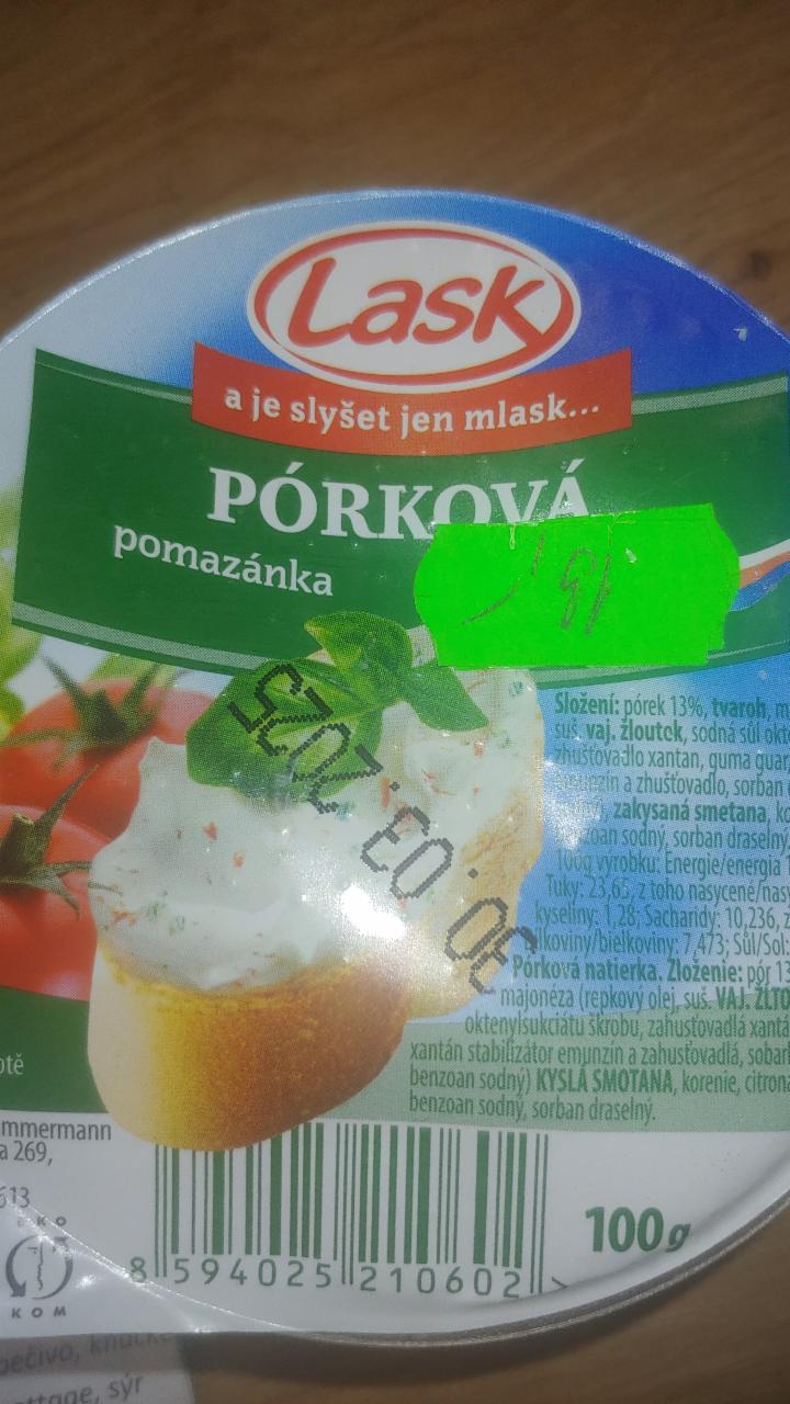 Fotografie - pórková pomazánka lask