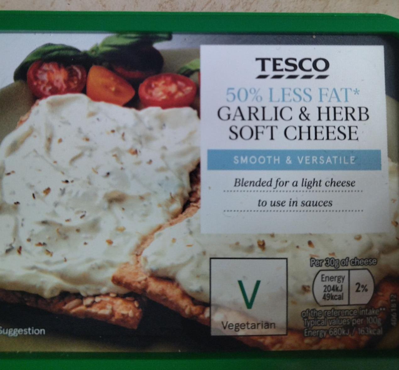 Fotografie - Garlic & herb soft cheese Tesco