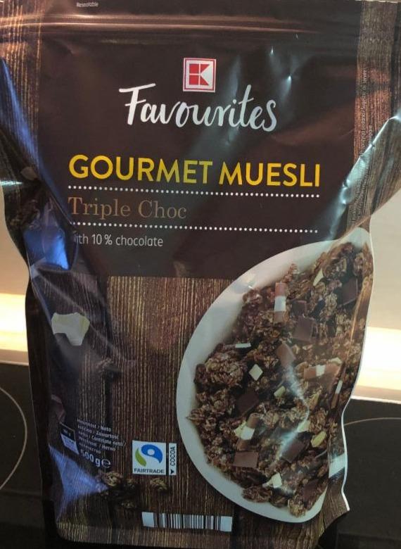 Gourmet Muesli Triple Choc with 10% chocolate K-Favourites - kalórie ...