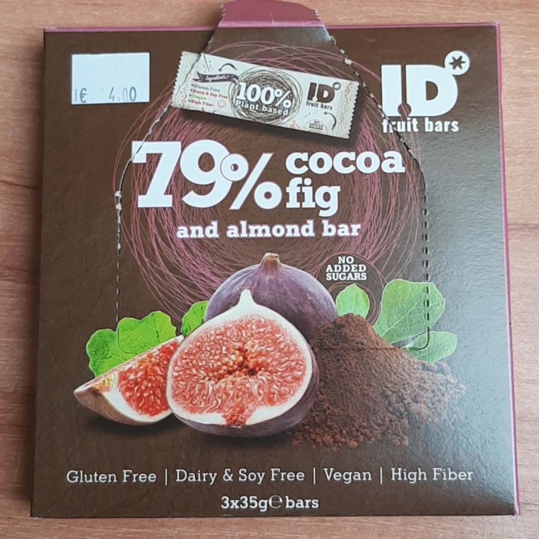 Fotografie - ID fruit bars 79% cocoa fig and almond bar Figourmet