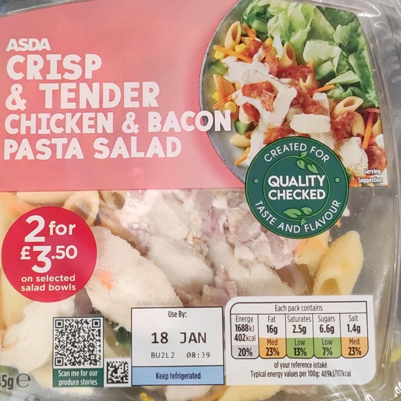 Fotografie - Crisp & Tender Chicken & Bacon Pasta Salad Asda