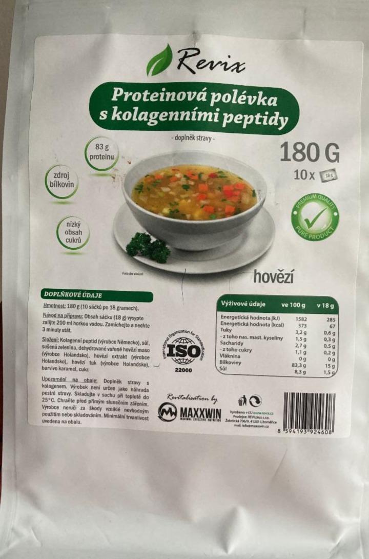 Fotografie - Proteinová polévka s kolagenními peptidy hovězí Revix