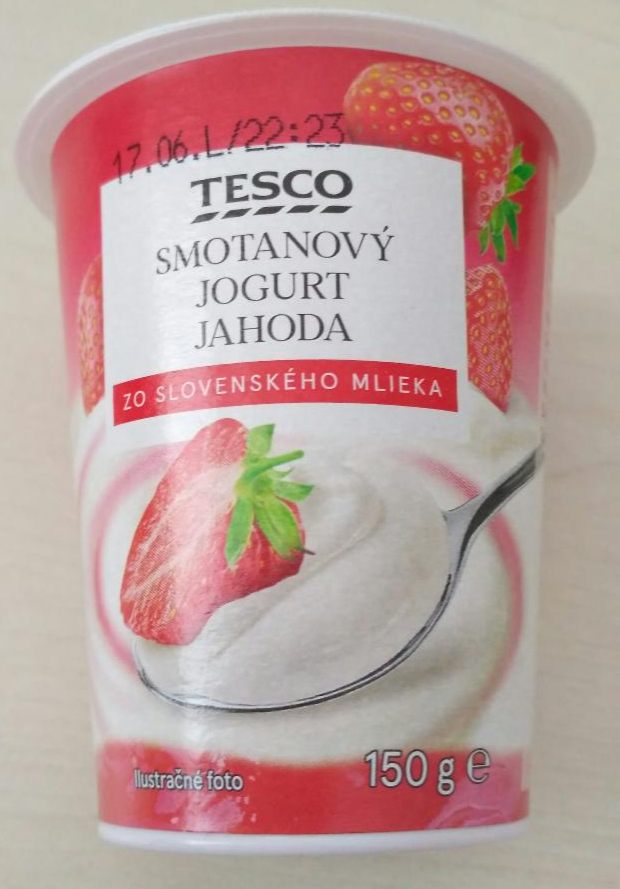 Fotografie - Smotanový jogurt jahoda Tesco