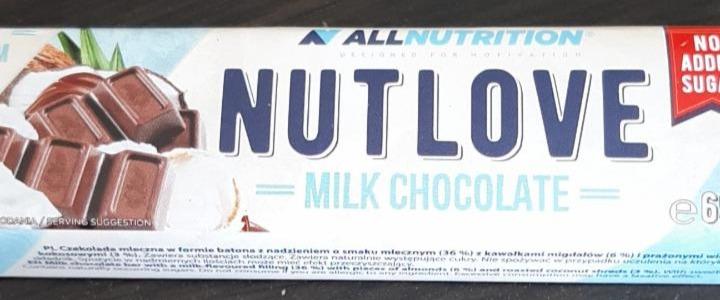 Fotografie - Nutlove Milk chocolate Allnutrition