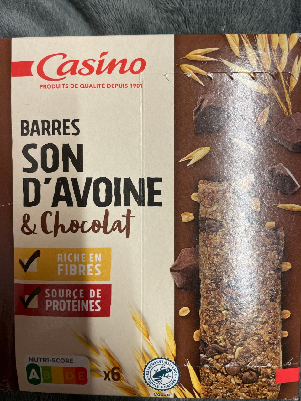 Fotografie - Barres son d´avoine & chocolat Casino