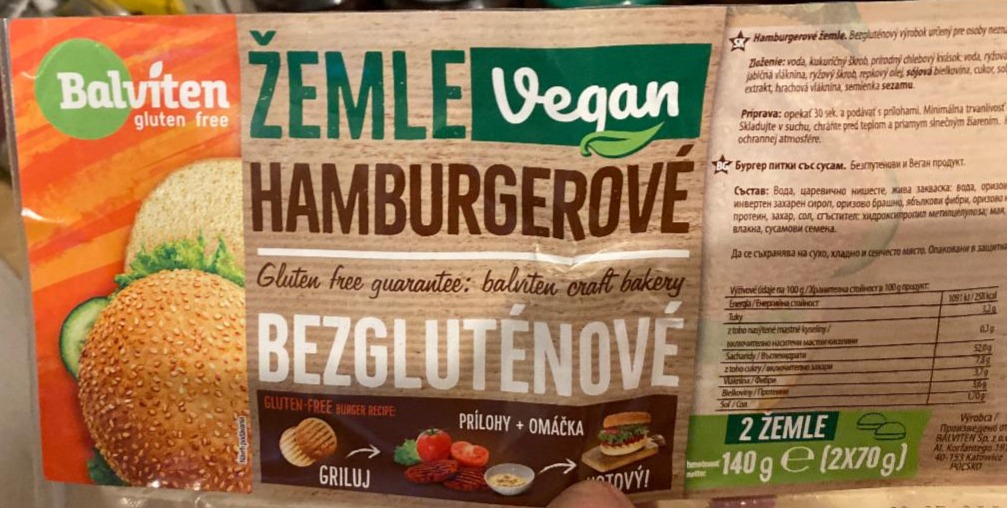 Fotografie - Vegan Žemle Hamburgerové bezgluténové Balviten