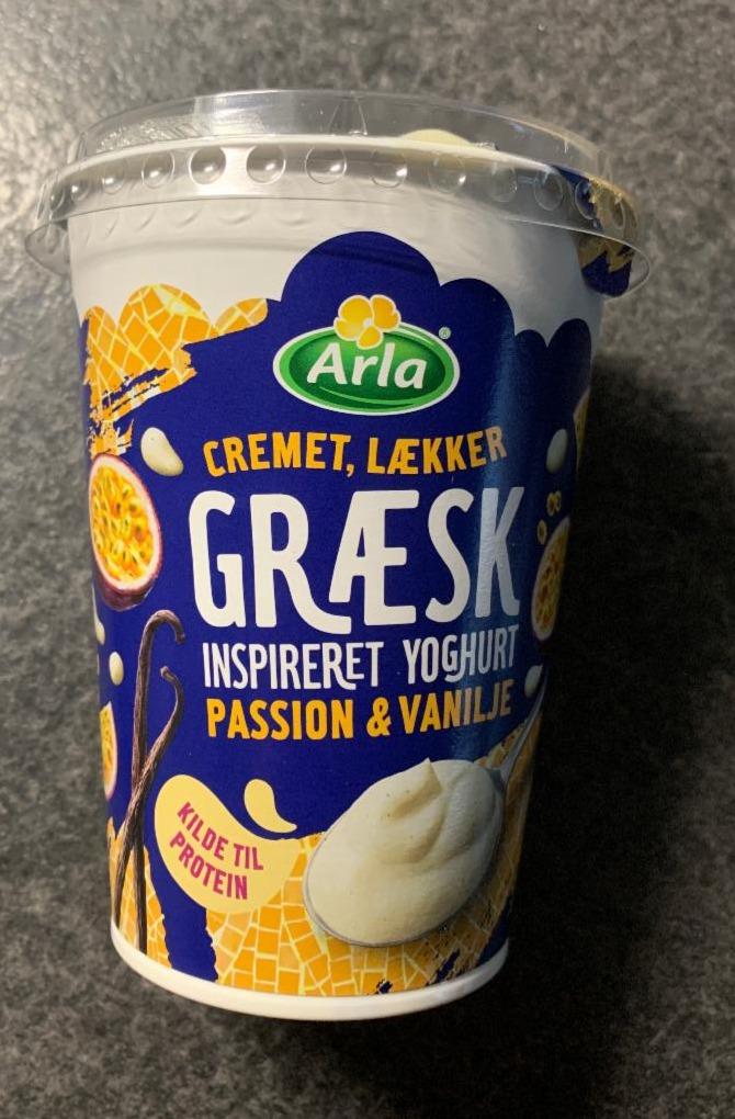 Fotografie - Graesk yoghurt Passion & Vanilje Arla