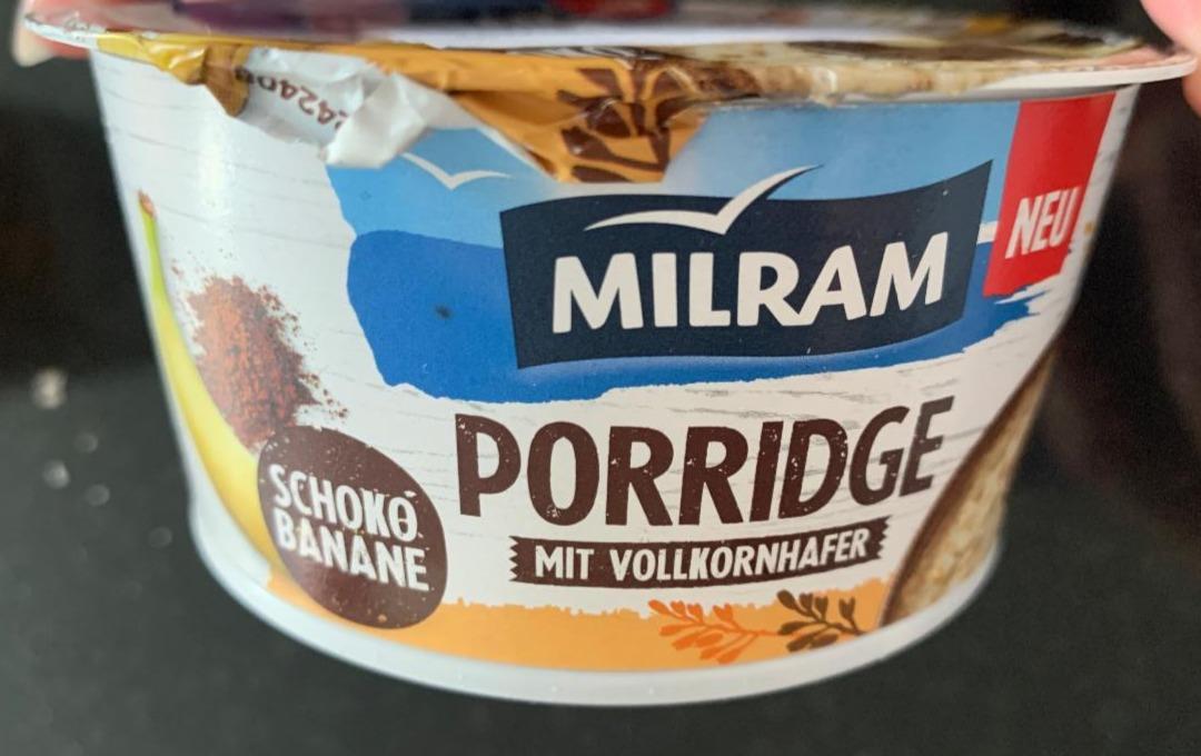 Fotografie - Porridge mit vollkornhafer Schoko Banane Milram