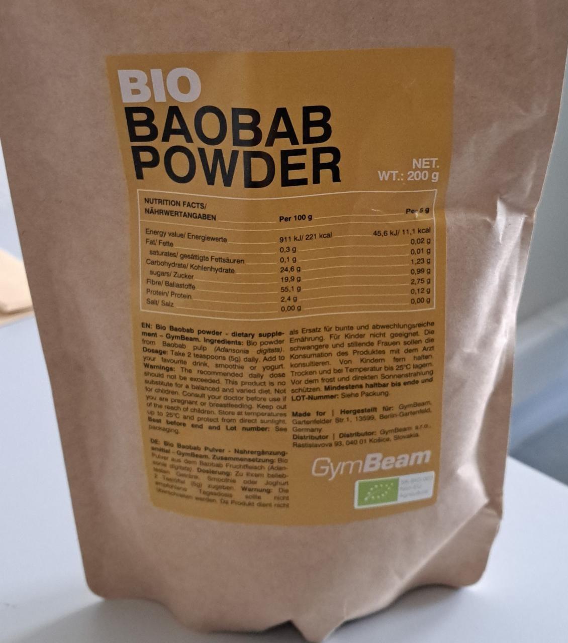 Fotografie - Bio Baobab Powder GymBeam