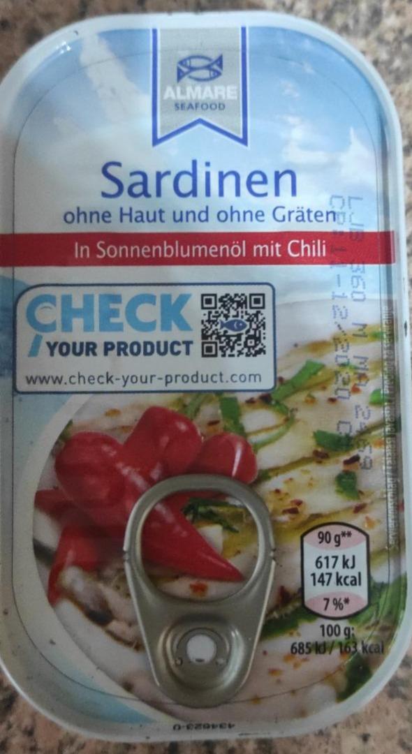 Fotografie - almare sardinen in sonnenblumenol mit chili