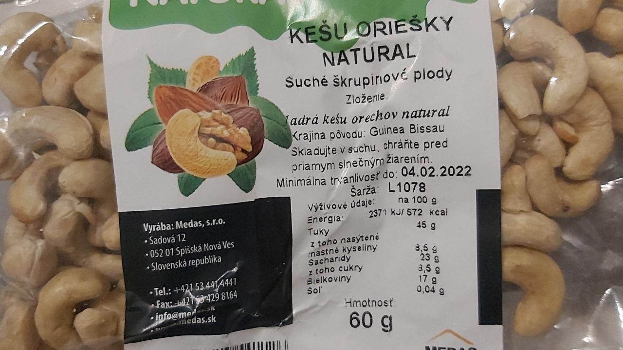 Fotografie - kešu oriešky Natural