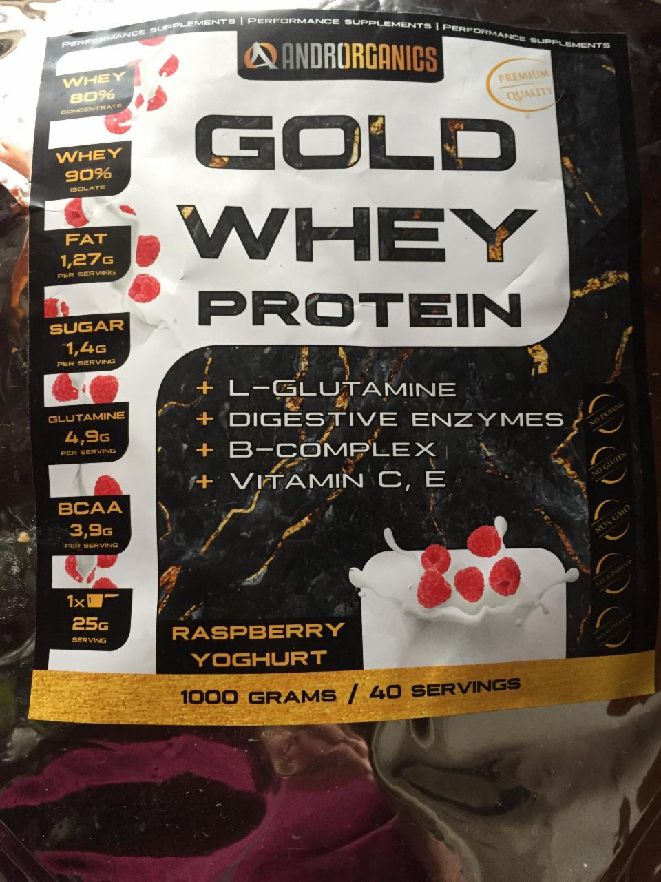 Fotografie - Gold Whey Protein Raspberry Yoghurt Androrganics