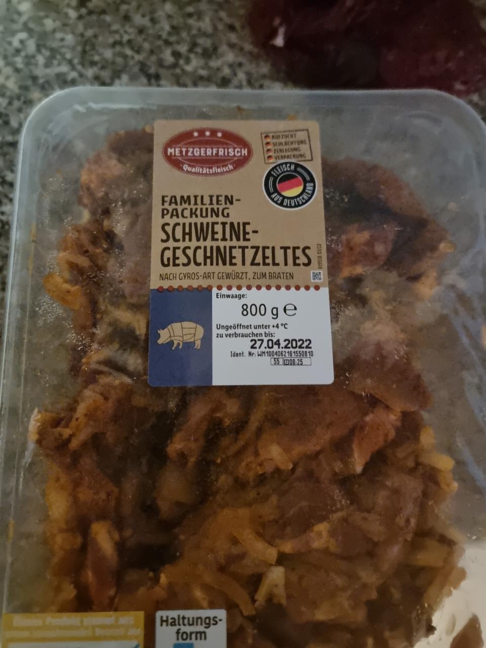 familien-packung schweine-geschnetzeltes - kalórie, kJ hodnoty nutričné a