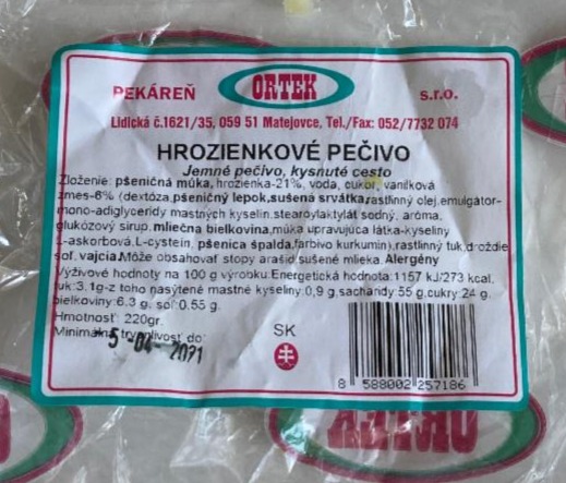 Fotografie - HROZIENKOVÉ PEČIVO Ortek