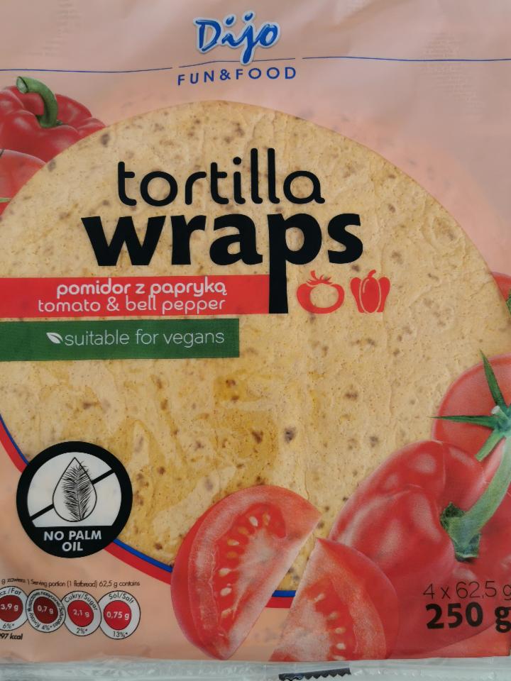 Fotografie - Tortilla Wraps Tomato & Bell Pepper Dijo