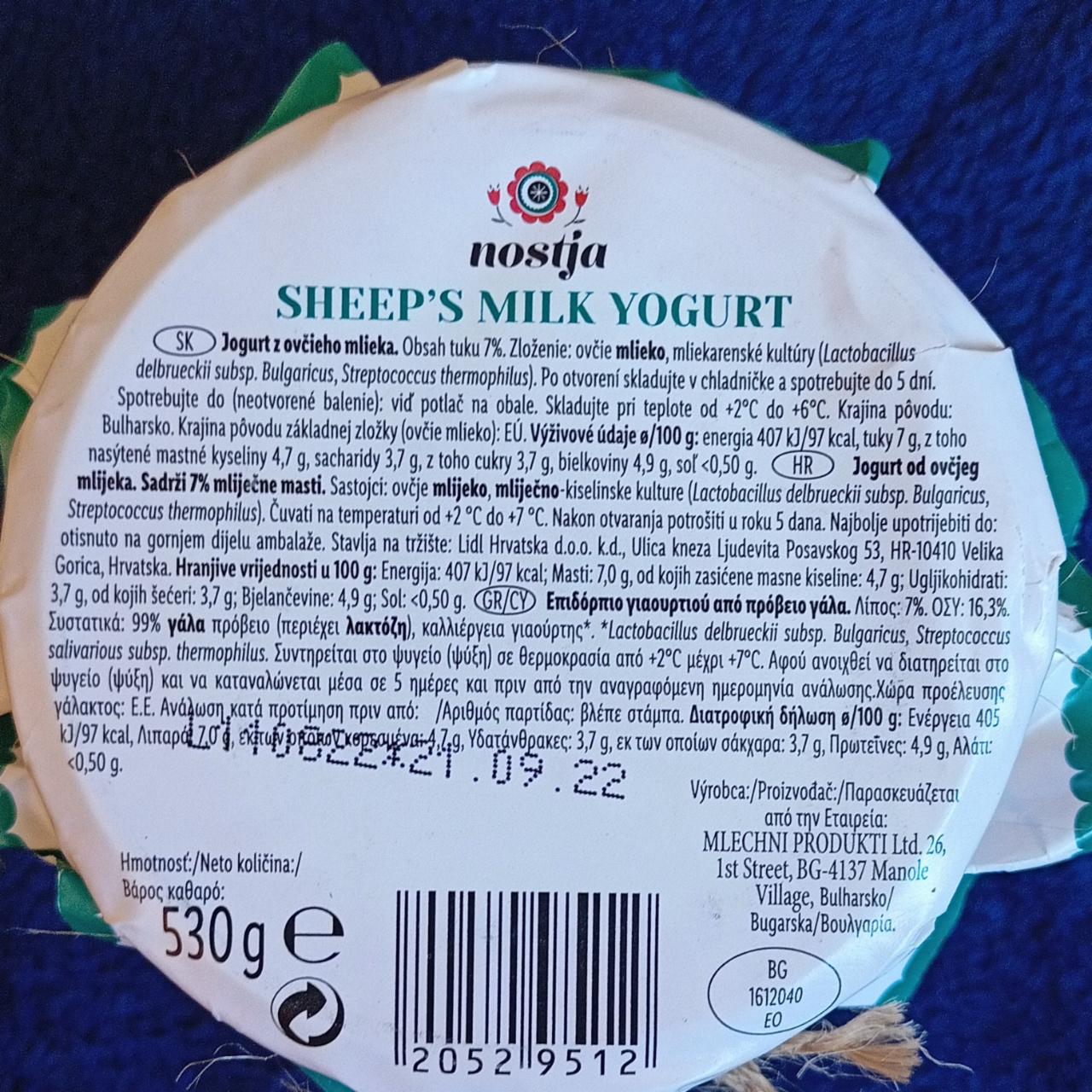 Fotografie - Sheep´s milk yogurt Nostja