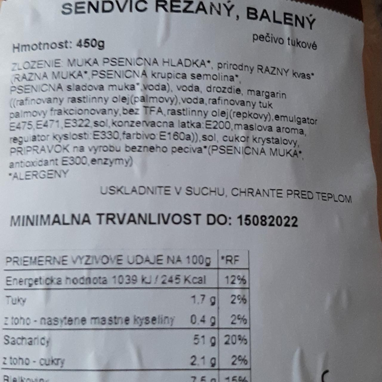 Fotografie - sendvič rezaný, baleny