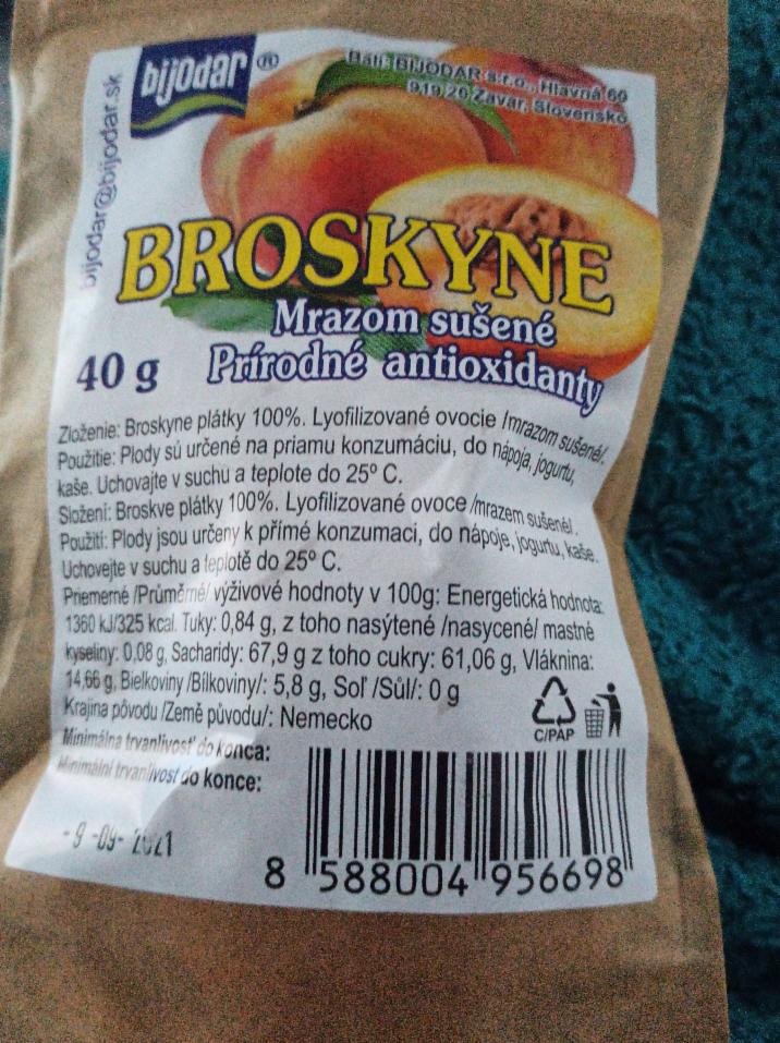 Fotografie - broskyne mrazom sušené