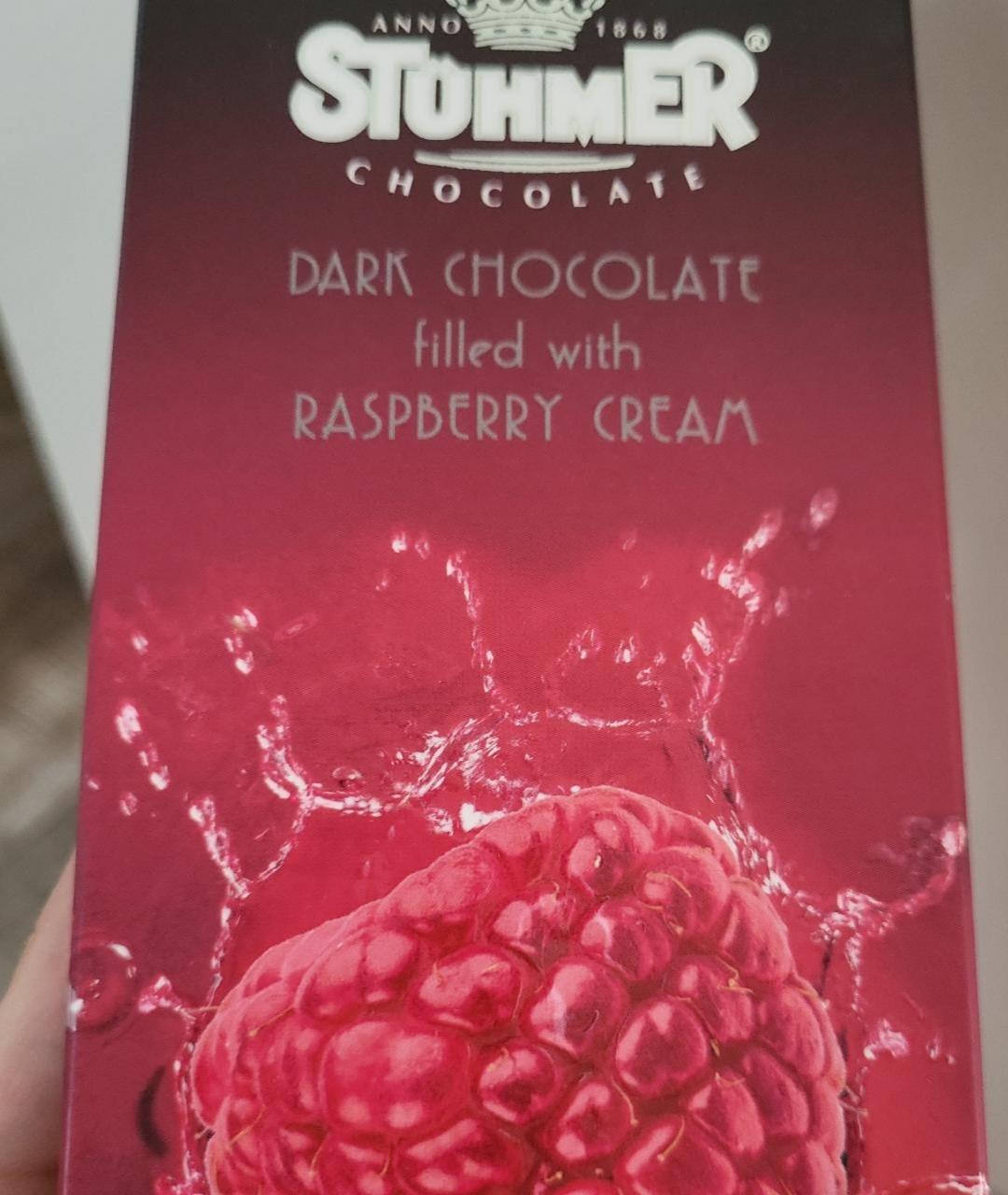 Fotografie - Dark chocolate filled with raspberry cream Stühmer