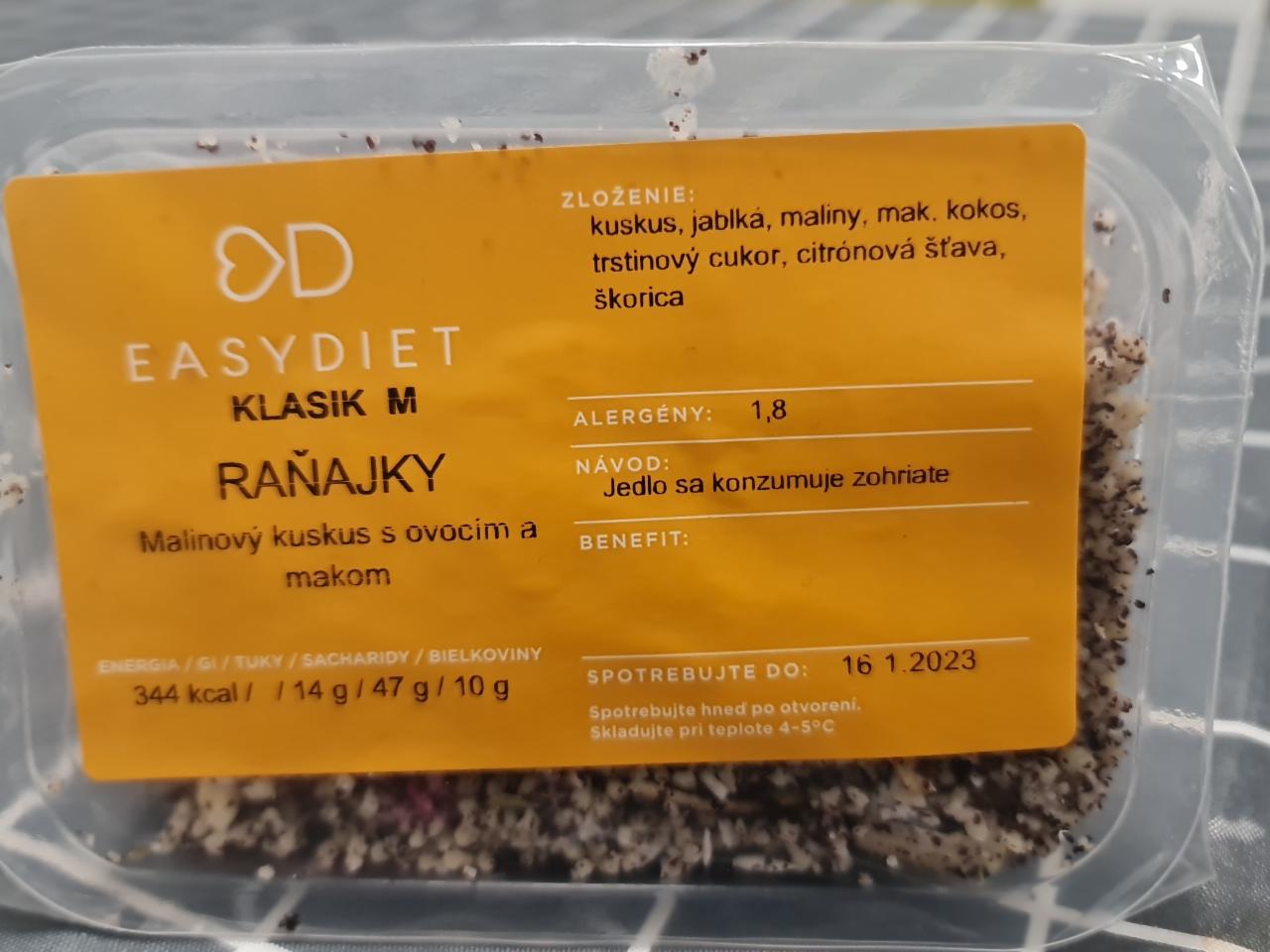 Fotografie - Malinový kuskus s ovocím a makom EasyDiet