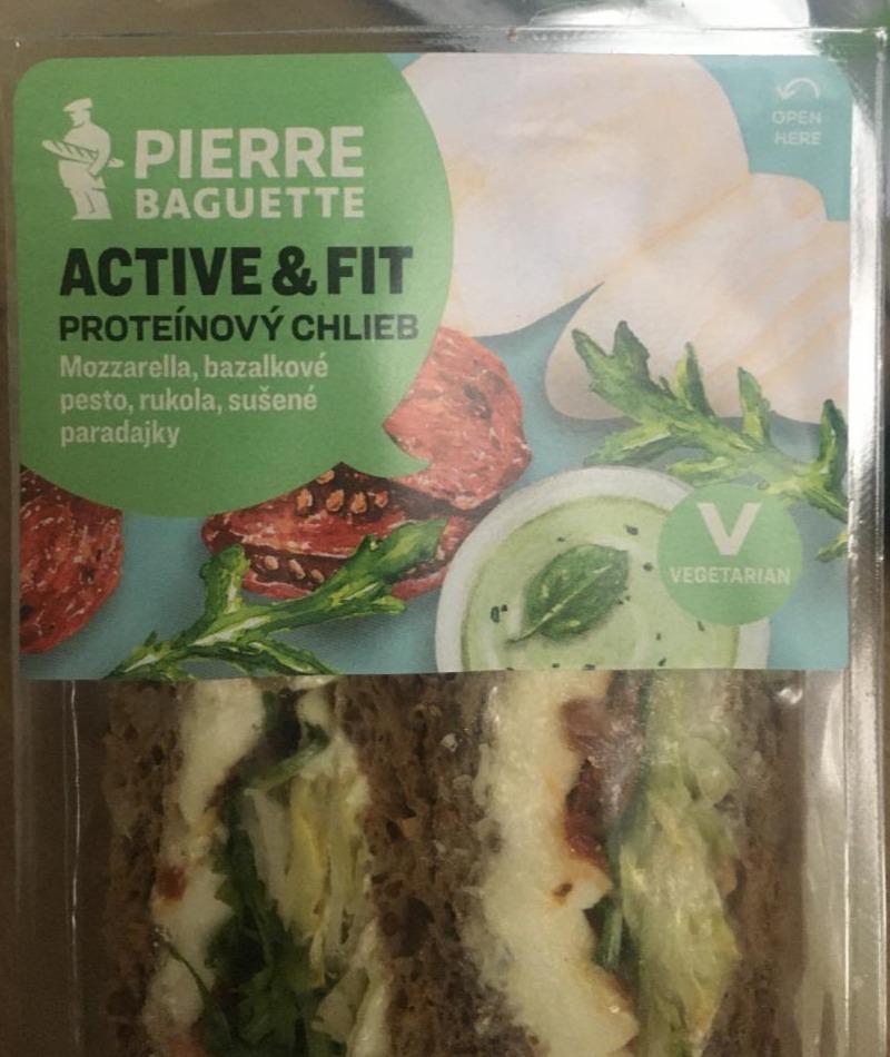 Fotografie - Active & Fit Proteínový chlieb Mozzarella, bazalkové pesto, rukola, sušené paradajky Pierre Baguette