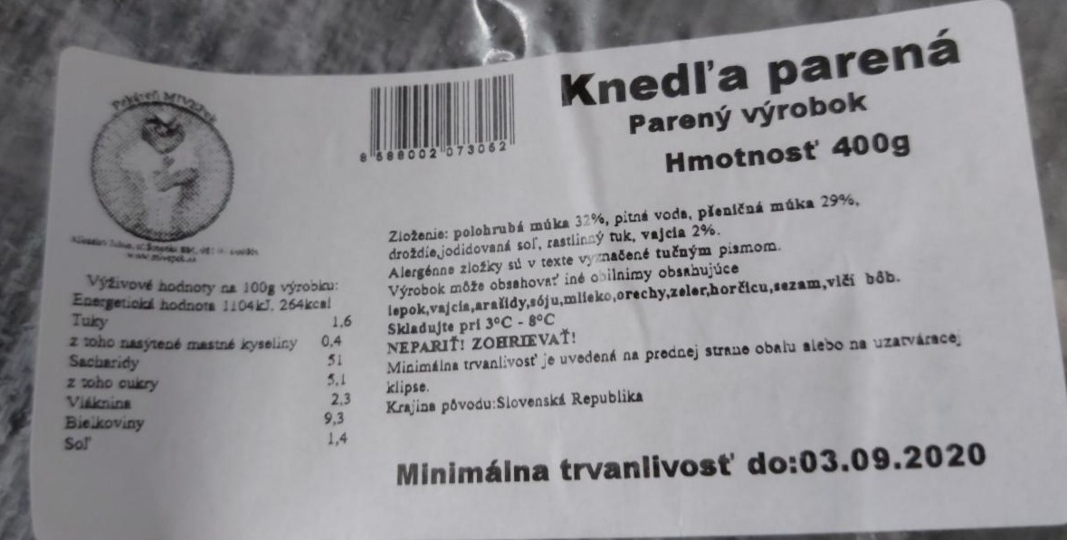 Fotografie - knedľa parená Mivepek