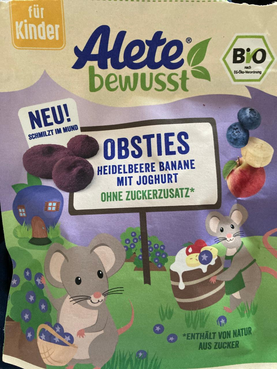 Fotografie - Obsties Heidelbeere banane mit joghurt Alete