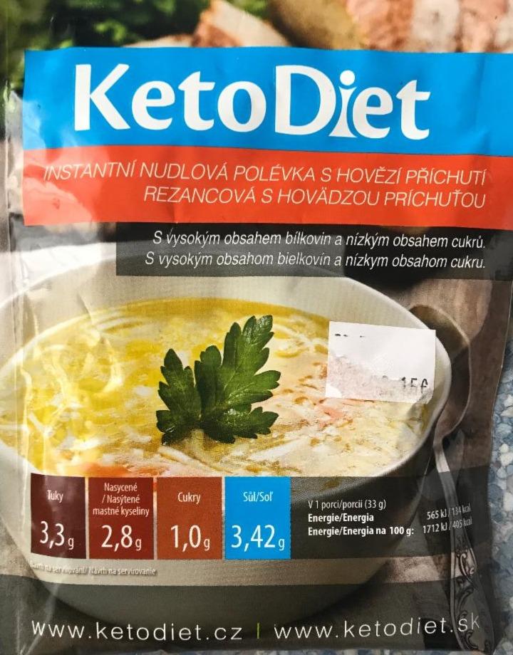 Fotografie - KetoDiet instatná rezancová polievka hovädzia