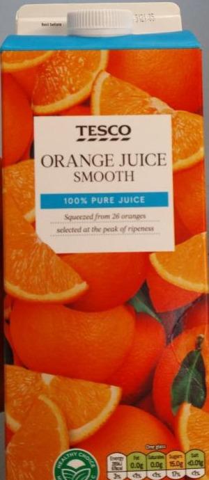 Fotografie - Orange Juice Smooth 100% Pure Juice Tesco