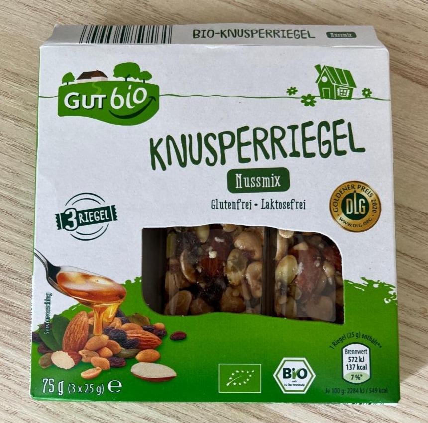 Fotografie - Bio Knusperriegel Nussmix Gut Bio