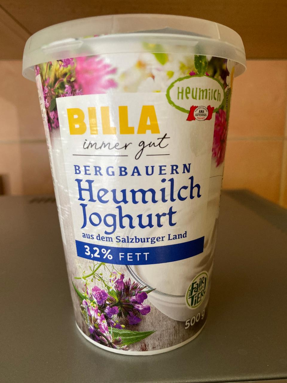 Fotografie - Bergbauern Heumilch Joghurt 3,2% Fett Billa