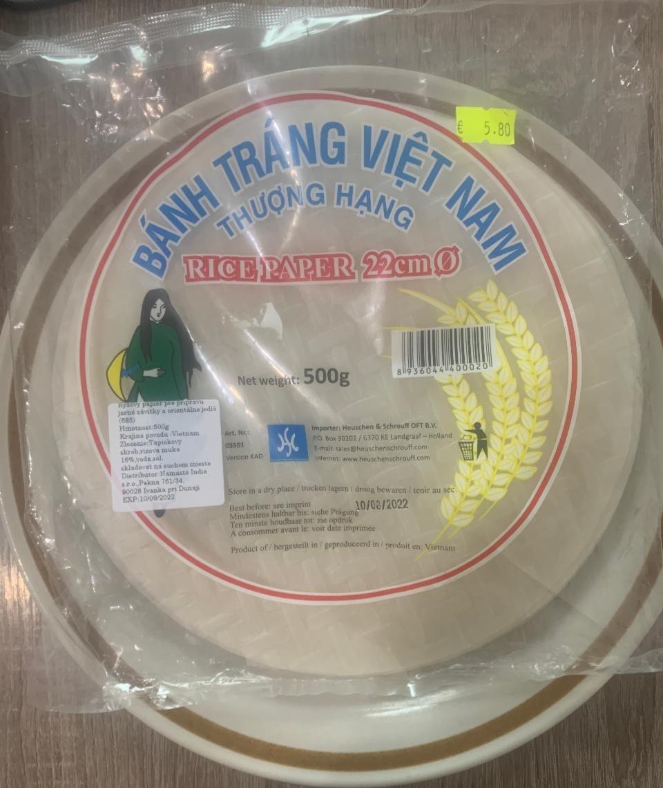 Fotografie - Bánh Tráng Viêt Nám Rice Paper 22cm