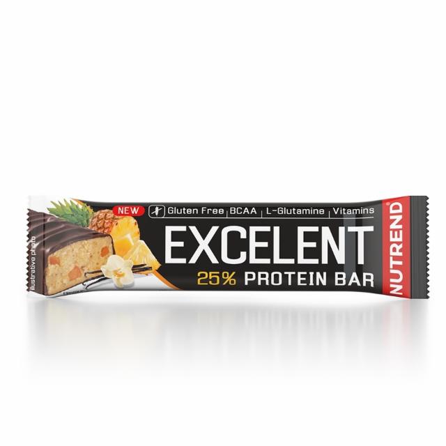 Fotografie - Excelent 25% protein bar vanilla with pineapple with real milk chocolate Nutrend