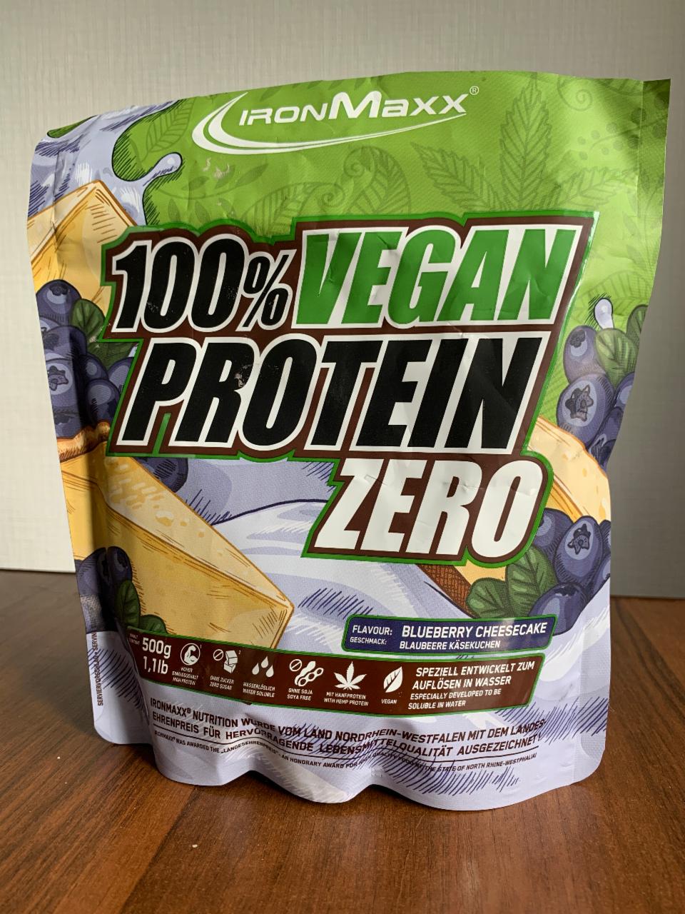 Fotografie - 100% Vegan Protein Zero Blueberry cheesecake IronMaxx