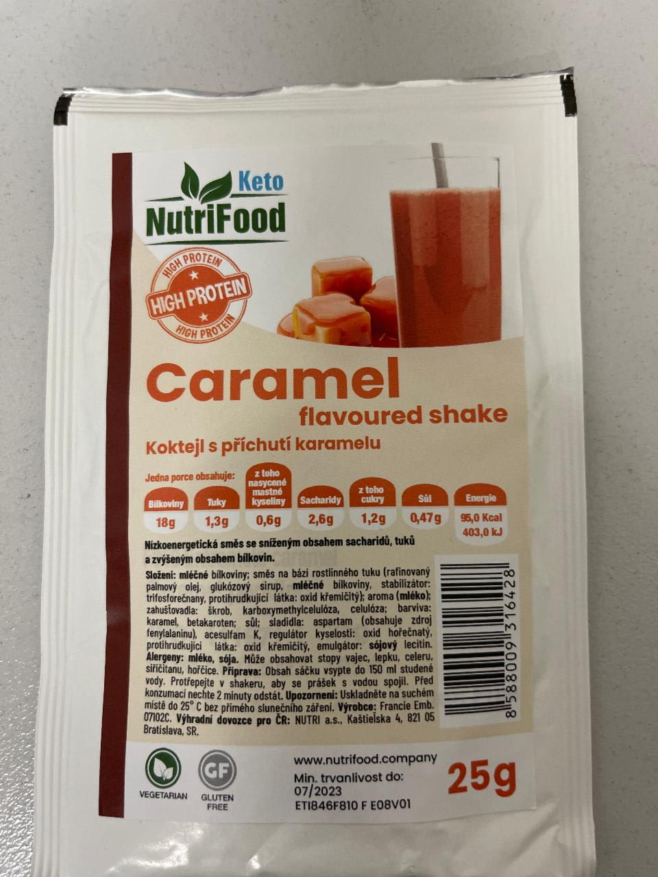 Fotografie - Caramel flavoured shake NutriFood