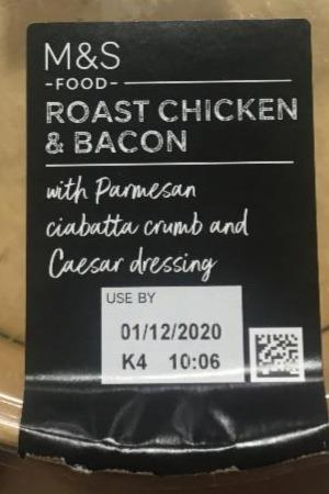 Fotografie - Roast chicken & bacon with parmesan ciabatta crumb ceasar dressing
