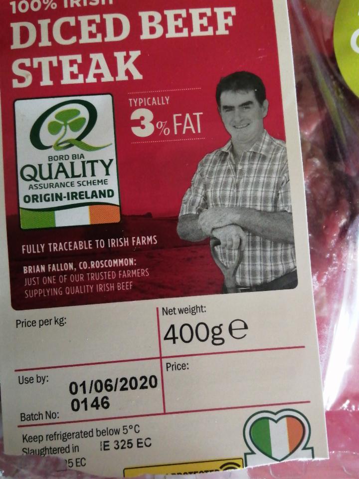 Fotografie - 100% Irish Diced Beef Steak