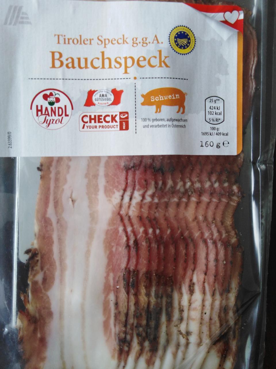 Fotografie - Bauchspeck Tiroler Speck g.g.A.