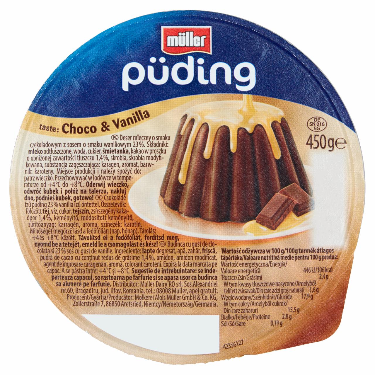 Fotografie - MÜLLER Schoko Pudding mit VanillaSose