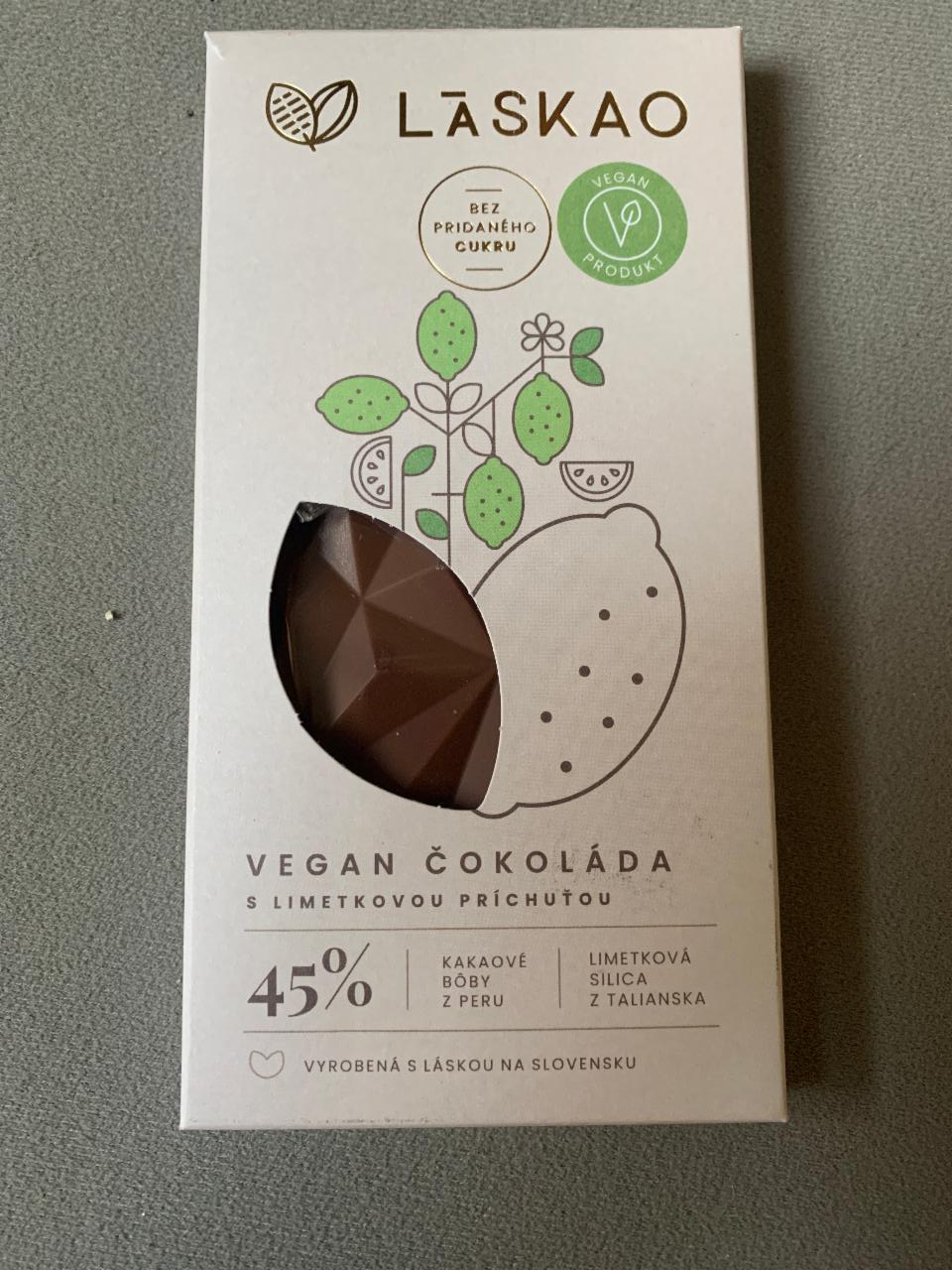 Fotografie - Vegan čokoláda s limetkovou príchuťou LÁSKAO